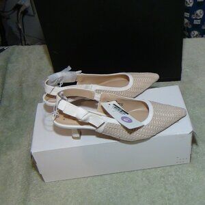 Women's Milan Raffia Slingback 2" Heels - A New Day Beige (6-11)